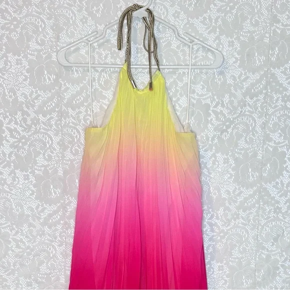 Elegant Pink and Purple Ombre Halter Maxi Dress - Picture 3 of 15